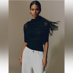 BNWT H&M Chic Black Cape-detail jersey top